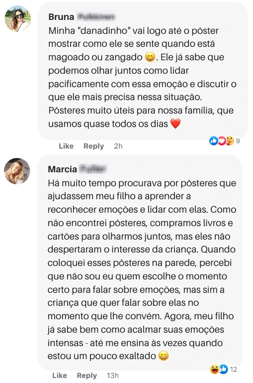 Depoimentos de clientes sobre os pôsteres Cantinho Sereno